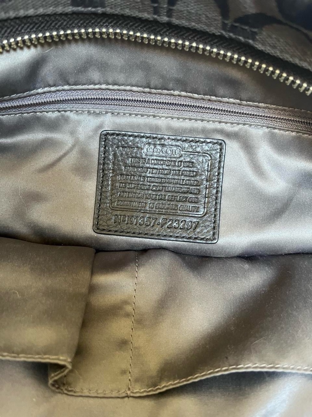 Coach Black Signature Carrie Jacquard Shoulder Tote - Picture 5 of 6